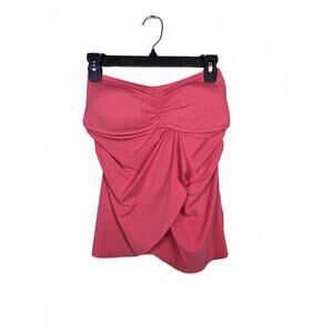 VINCE CAMUTO RIVIERA STRAPLESS DRAPED TANKI WATERMELON XS